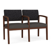 Lenox Wood Waiting Reception 2 Seat Tandem Seating Wood Frame