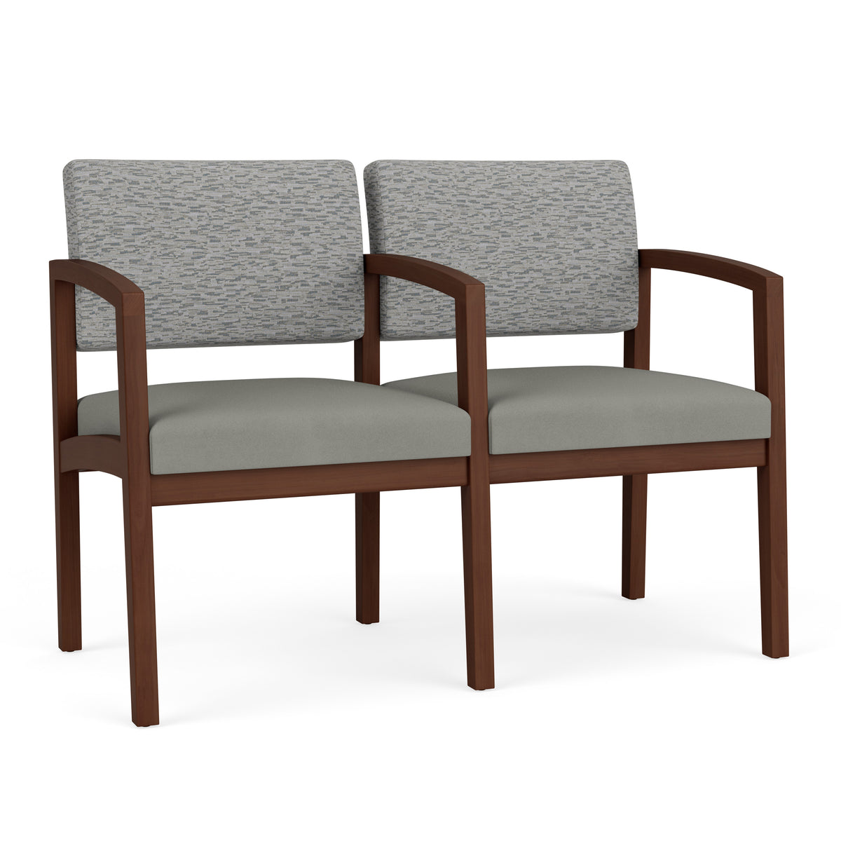 Lenox Wood Waiting Reception 2 Seat Tandem Seating Wood Frame