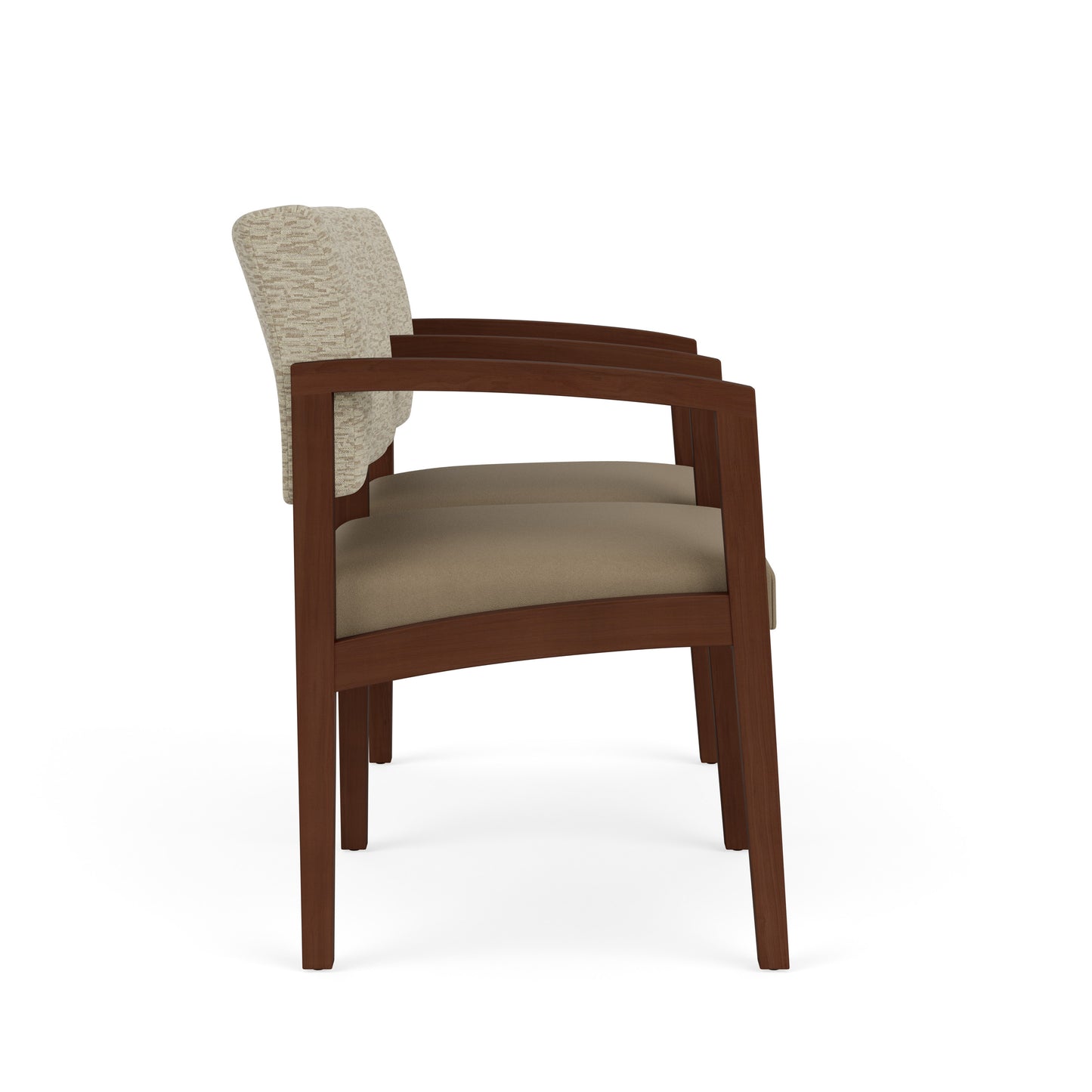 Lenox Wood Waiting Reception 2 Seat Tandem Seating Wood Frame