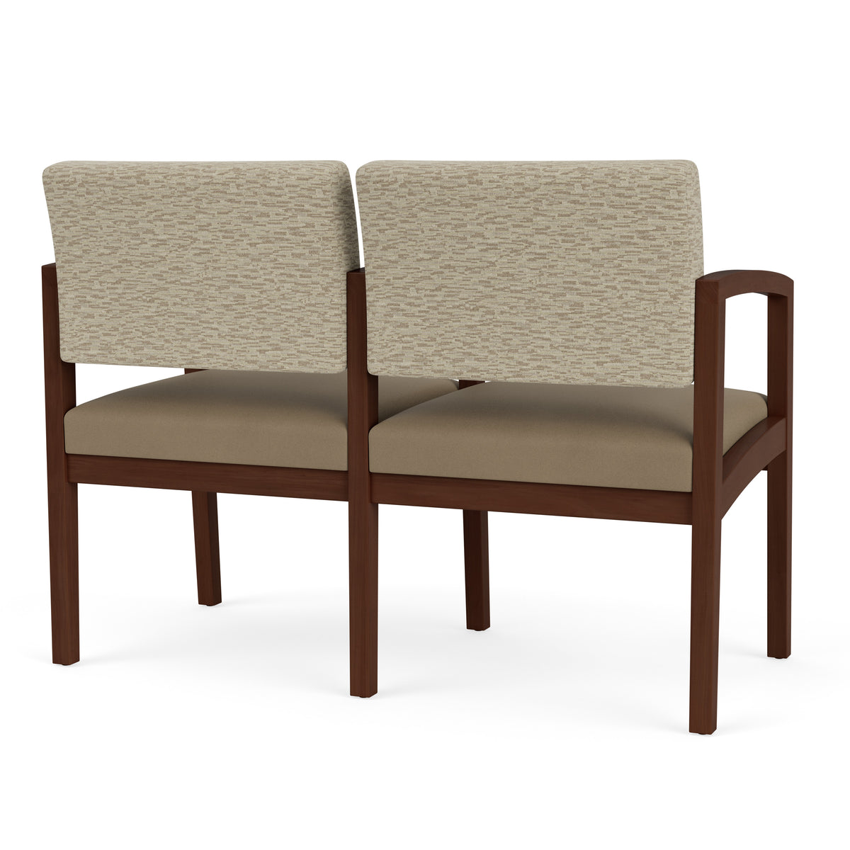 Lenox Wood Waiting Reception 2 Seat Tandem Seating Wood Frame