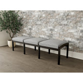 Lenox Wood Waiting Reception 3 Seat Bench Wood Frame