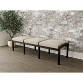 Lenox Wood Waiting Reception 3 Seat Bench Wood Frame