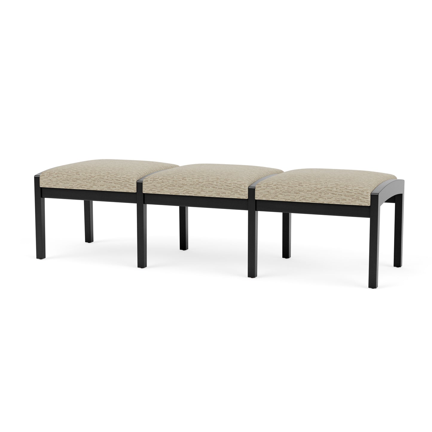 Lenox Wood Waiting Reception 3 Seat Bench Wood Frame