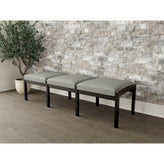 Lenox Wood Waiting Reception 3 Seat Bench Wood Frame