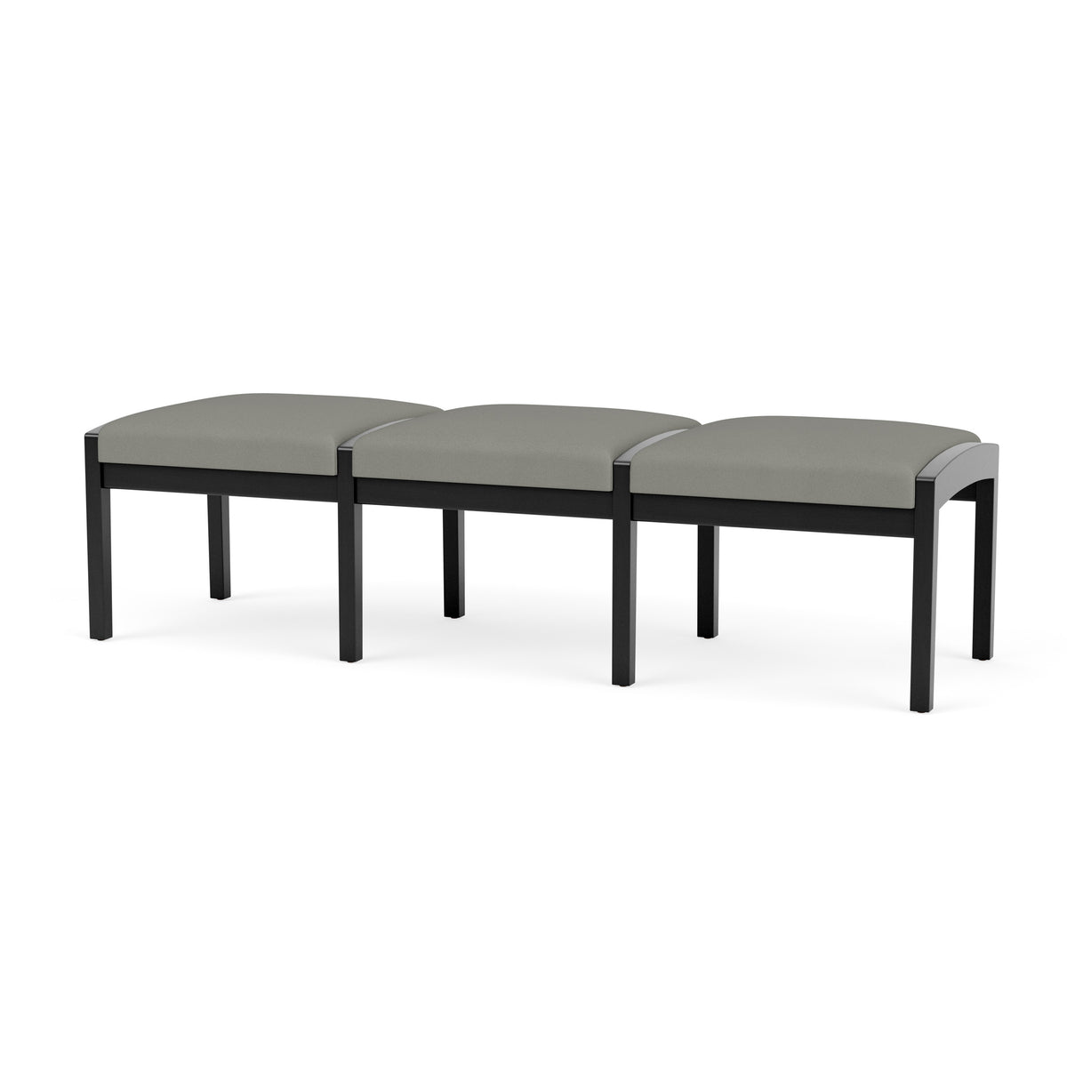 Lenox Wood Waiting Reception 3 Seat Bench Wood Frame