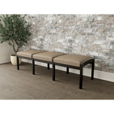 Lenox Wood Waiting Reception 3 Seat Bench Wood Frame