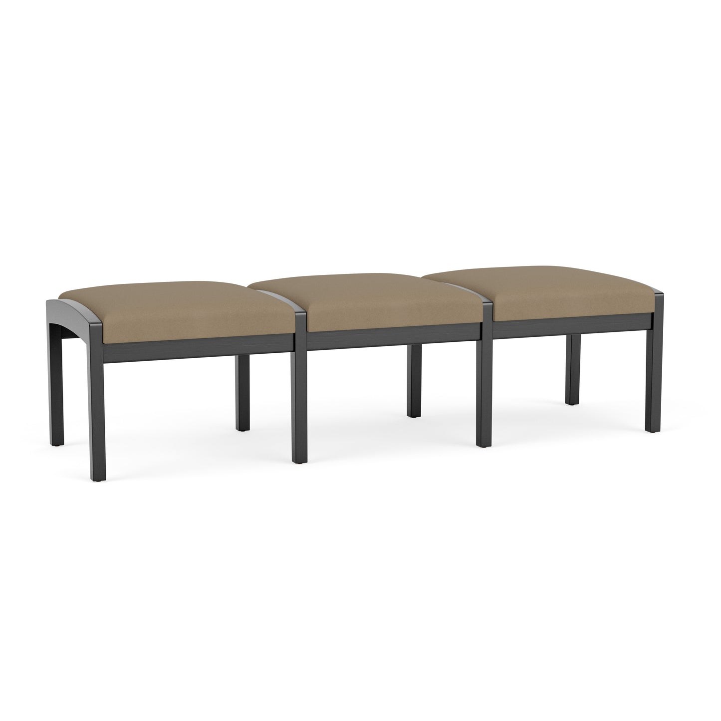 Lenox Wood Waiting Reception 3 Seat Bench Wood Frame
