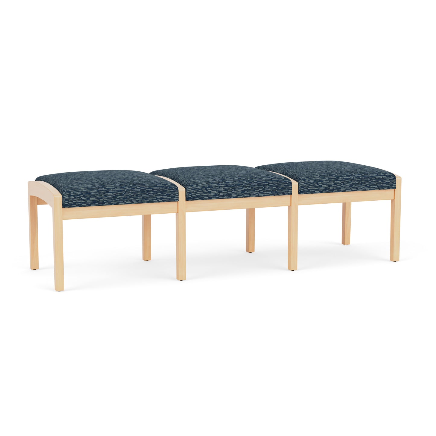 Lenox Wood Waiting Reception 3 Seat Bench Wood Frame