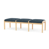 Lenox Wood Waiting Reception 3 Seat Bench Wood Frame