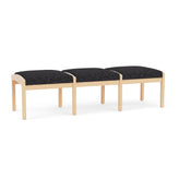 Lenox Wood Waiting Reception 3 Seat Bench Wood Frame