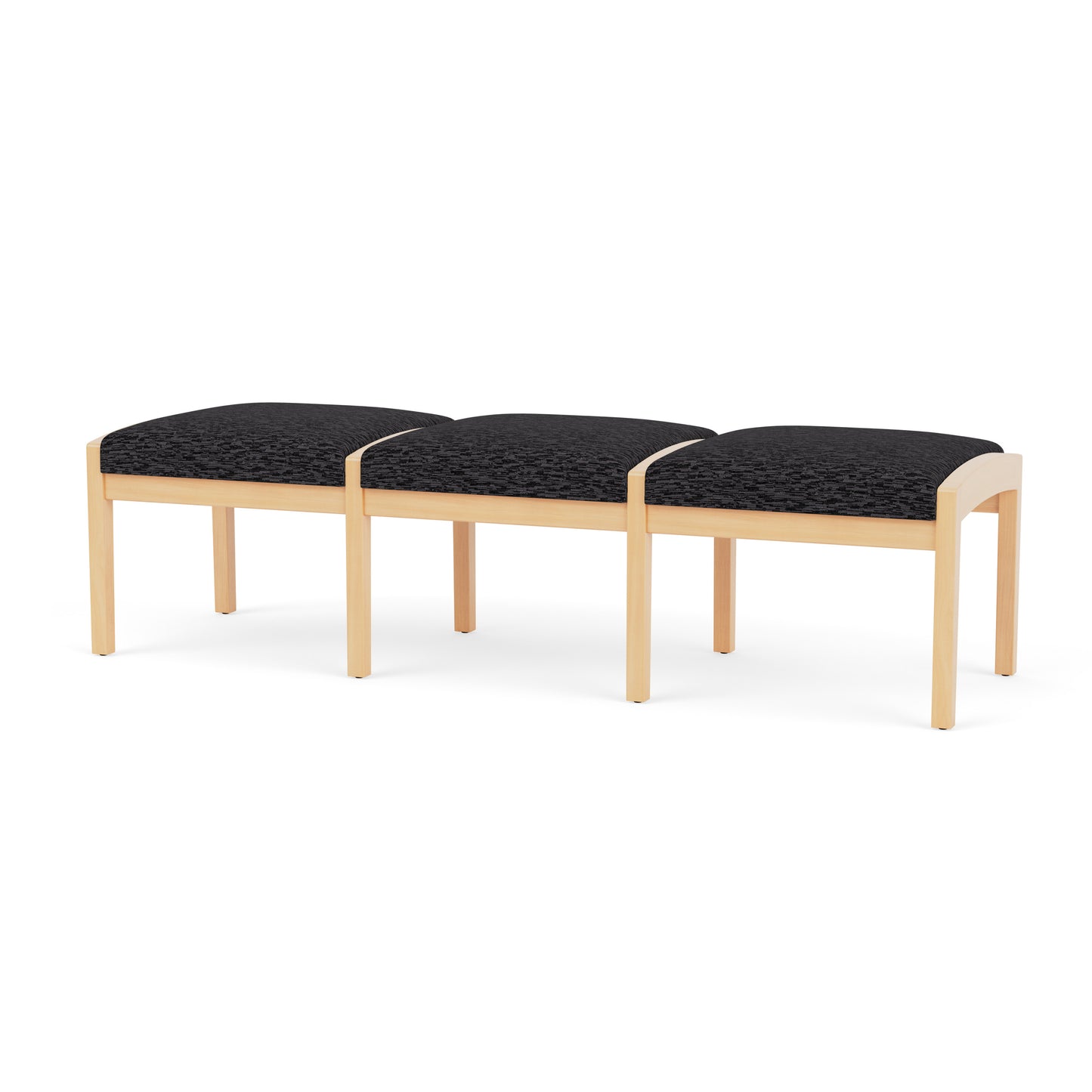 Lenox Wood Waiting Reception 3 Seat Bench Wood Frame