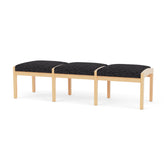 Lenox Wood Waiting Reception 3 Seat Bench Wood Frame
