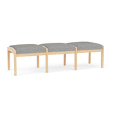 Lenox Wood Waiting Reception 3 Seat Bench Wood Frame