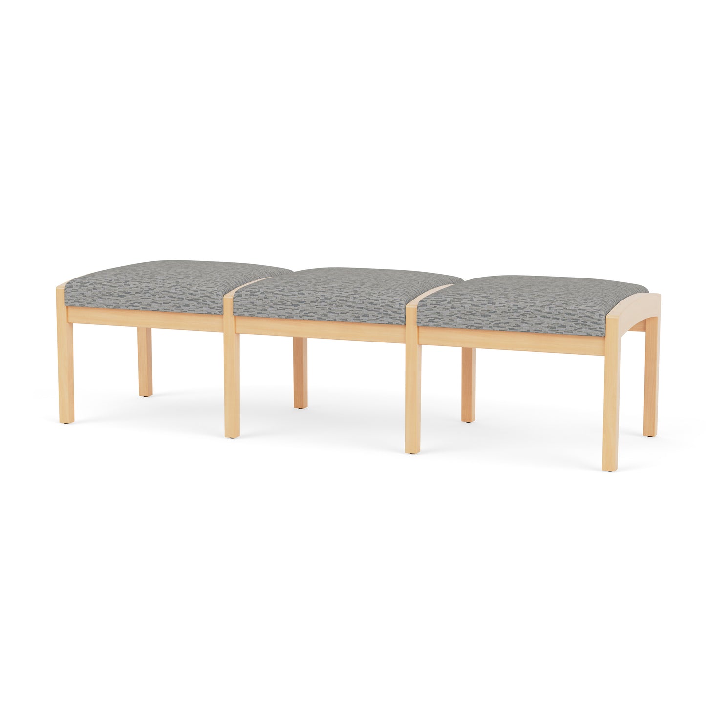 Lenox Wood Waiting Reception 3 Seat Bench Wood Frame
