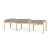Lenox Wood Waiting Reception 3 Seat Bench Wood Frame