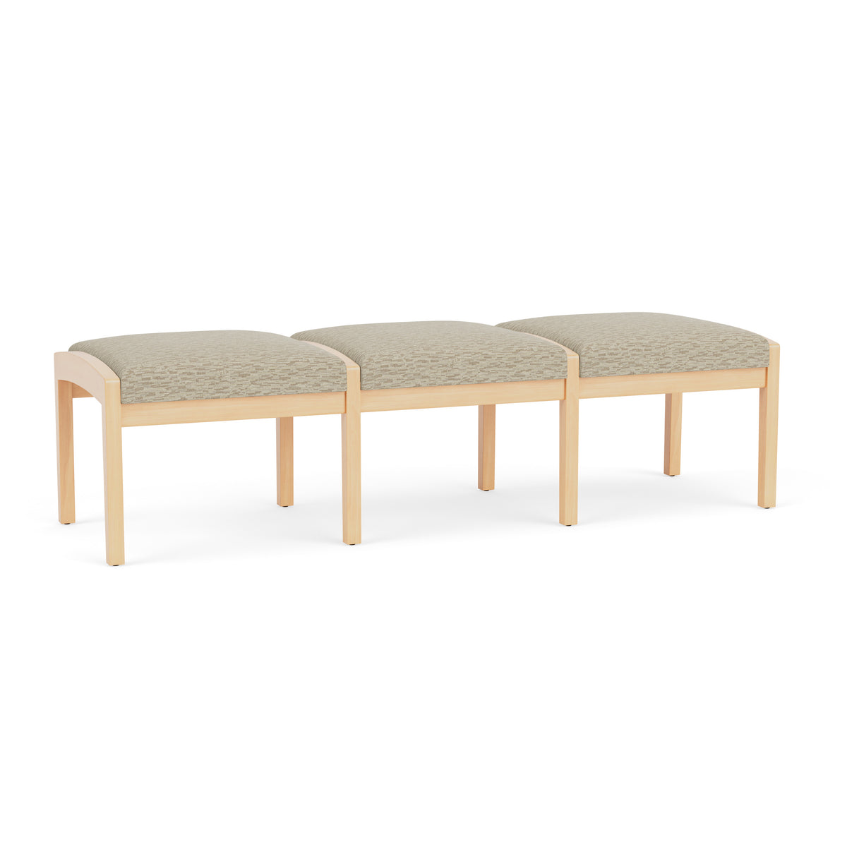 Lenox Wood Waiting Reception 3 Seat Bench Wood Frame