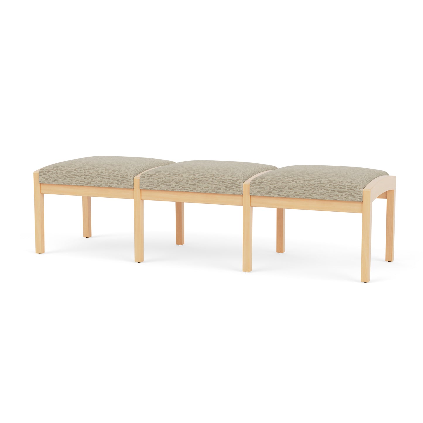 Lenox Wood Waiting Reception 3 Seat Bench Wood Frame