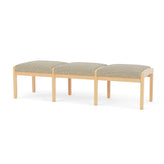 Lenox Wood Waiting Reception 3 Seat Bench Wood Frame
