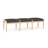 Lenox Wood Waiting Reception 3 Seat Bench Wood Frame