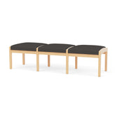 Lenox Wood Waiting Reception 3 Seat Bench Wood Frame