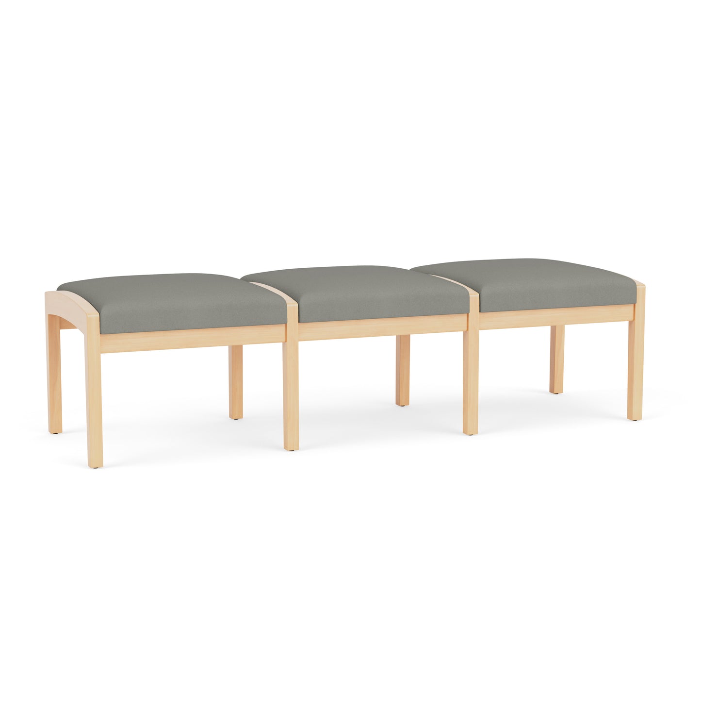 Lenox Wood Waiting Reception 3 Seat Bench Wood Frame