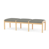 Lenox Wood Waiting Reception 3 Seat Bench Wood Frame