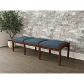 Lenox Wood Waiting Reception 3 Seat Bench Wood Frame