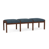 Lenox Wood Waiting Reception 3 Seat Bench Wood Frame