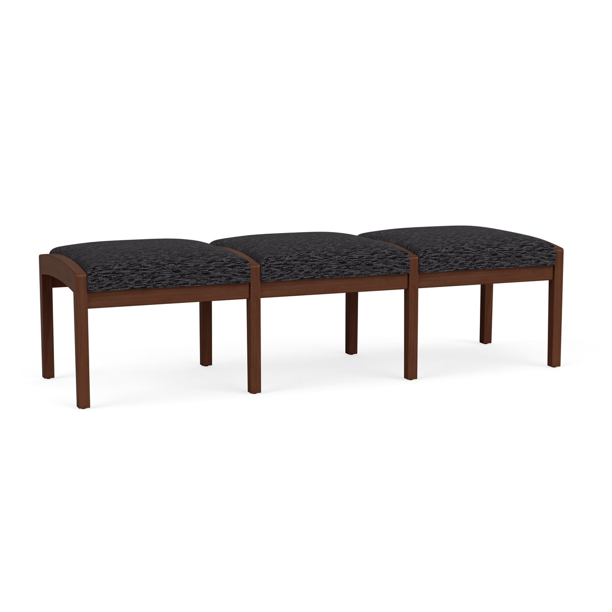 Lenox Wood Waiting Reception 3 Seat Bench Wood Frame