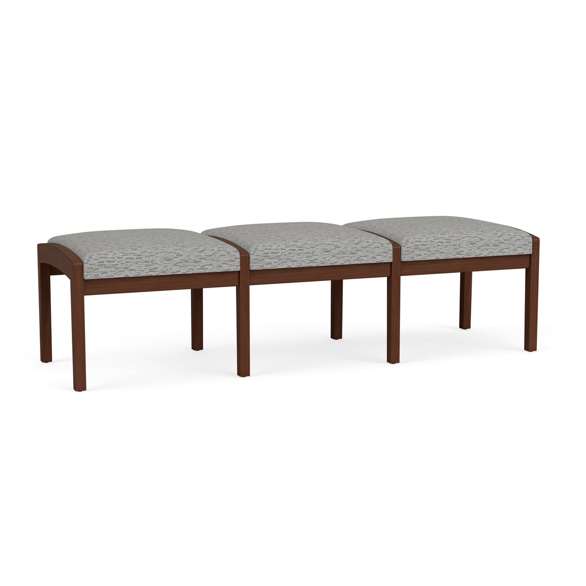 Lenox Wood Waiting Reception 3 Seat Bench Wood Frame