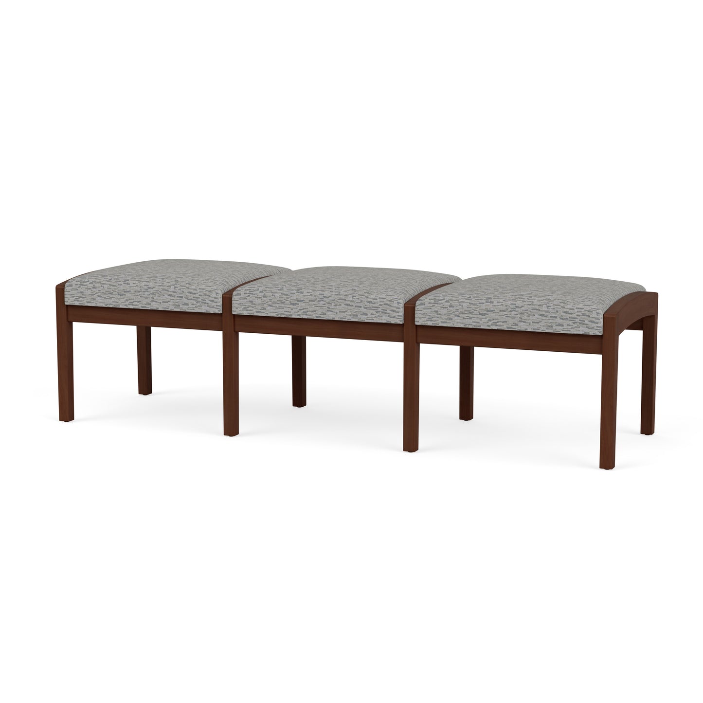 Lenox Wood Waiting Reception 3 Seat Bench Wood Frame
