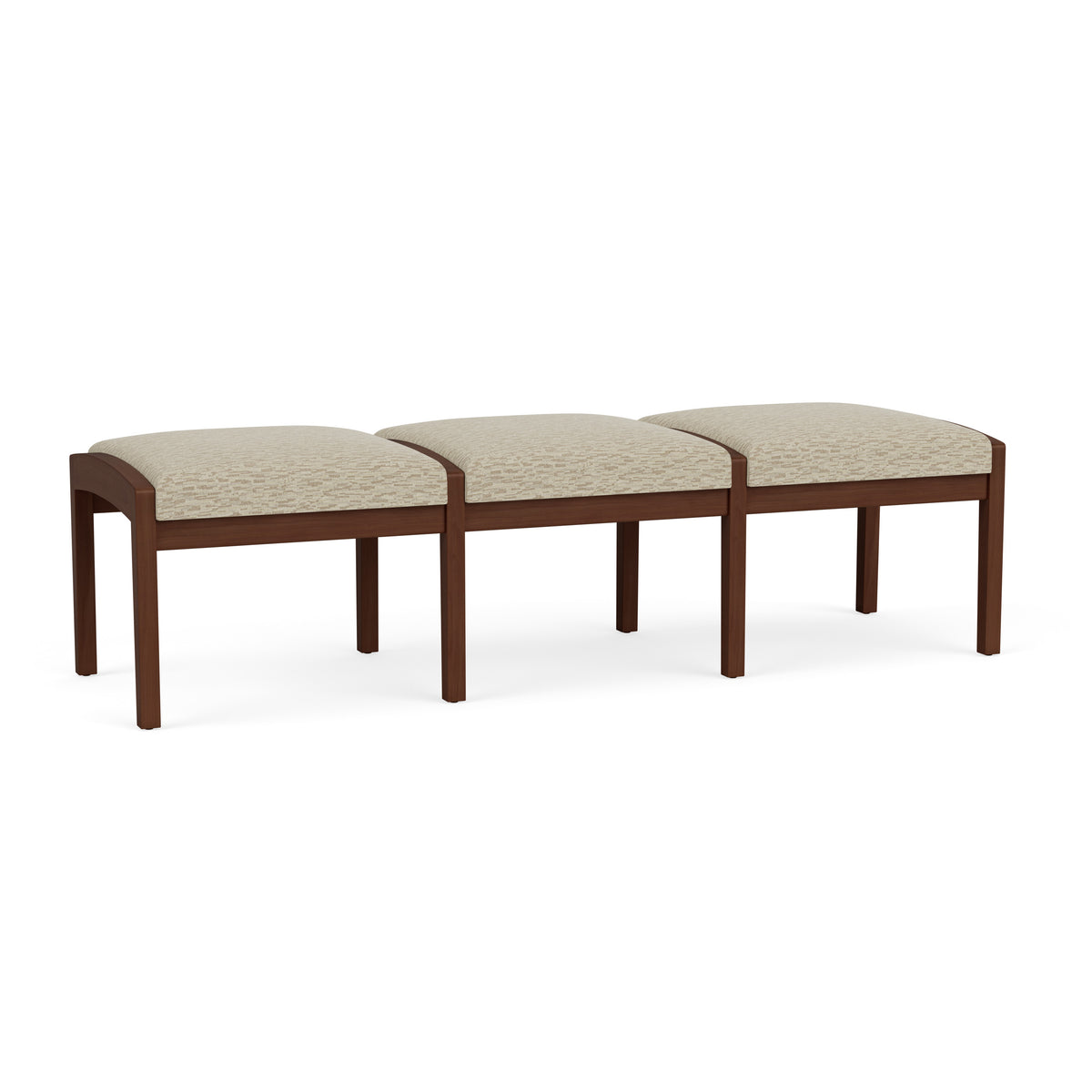 Lenox Wood Waiting Reception 3 Seat Bench Wood Frame