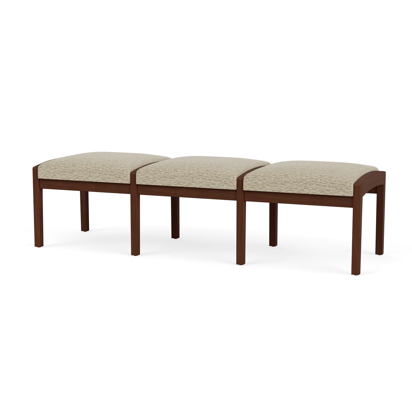 Lenox Wood Waiting Reception 3 Seat Bench Wood Frame