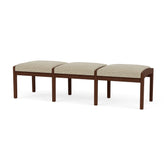 Lenox Wood Waiting Reception 3 Seat Bench Wood Frame