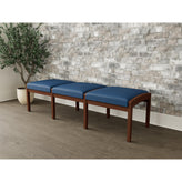 Lenox Wood Waiting Reception 3 Seat Bench Wood Frame