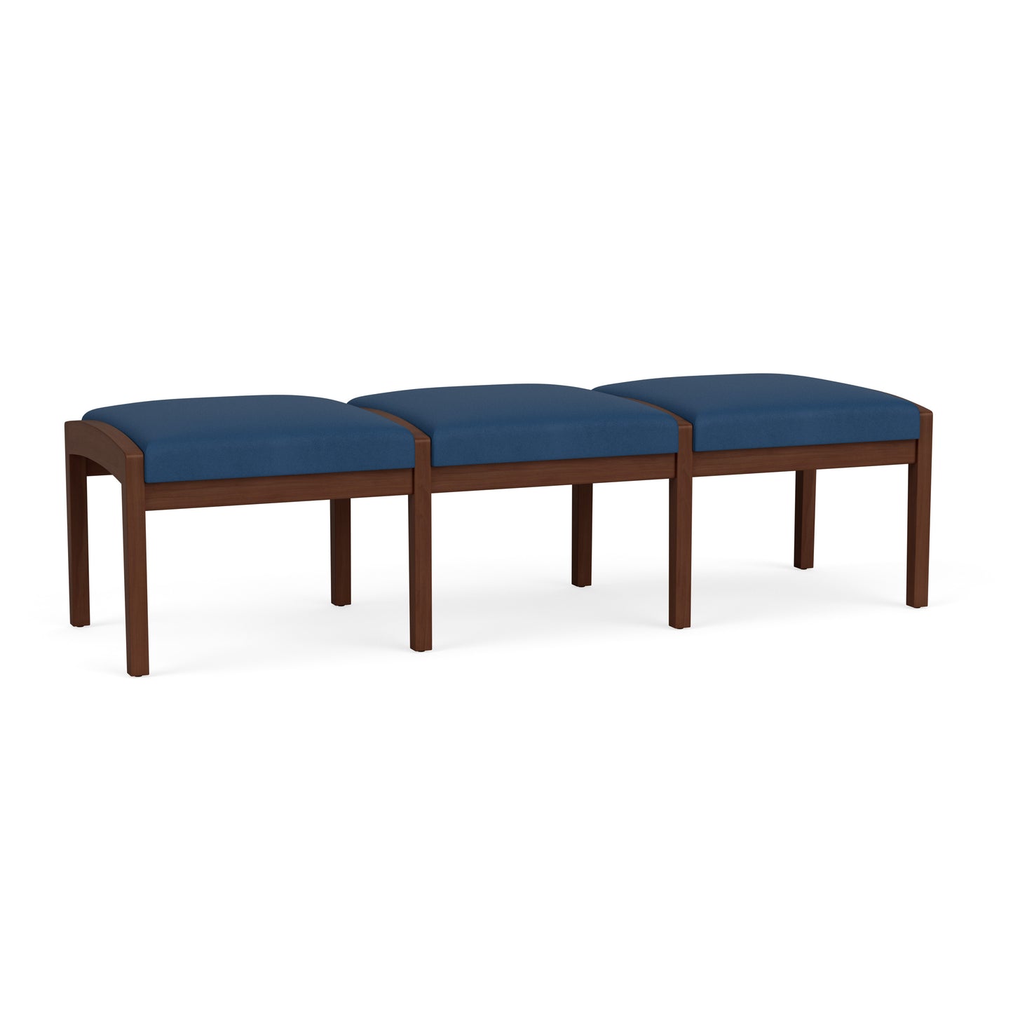 Lenox Wood Waiting Reception 3 Seat Bench Wood Frame