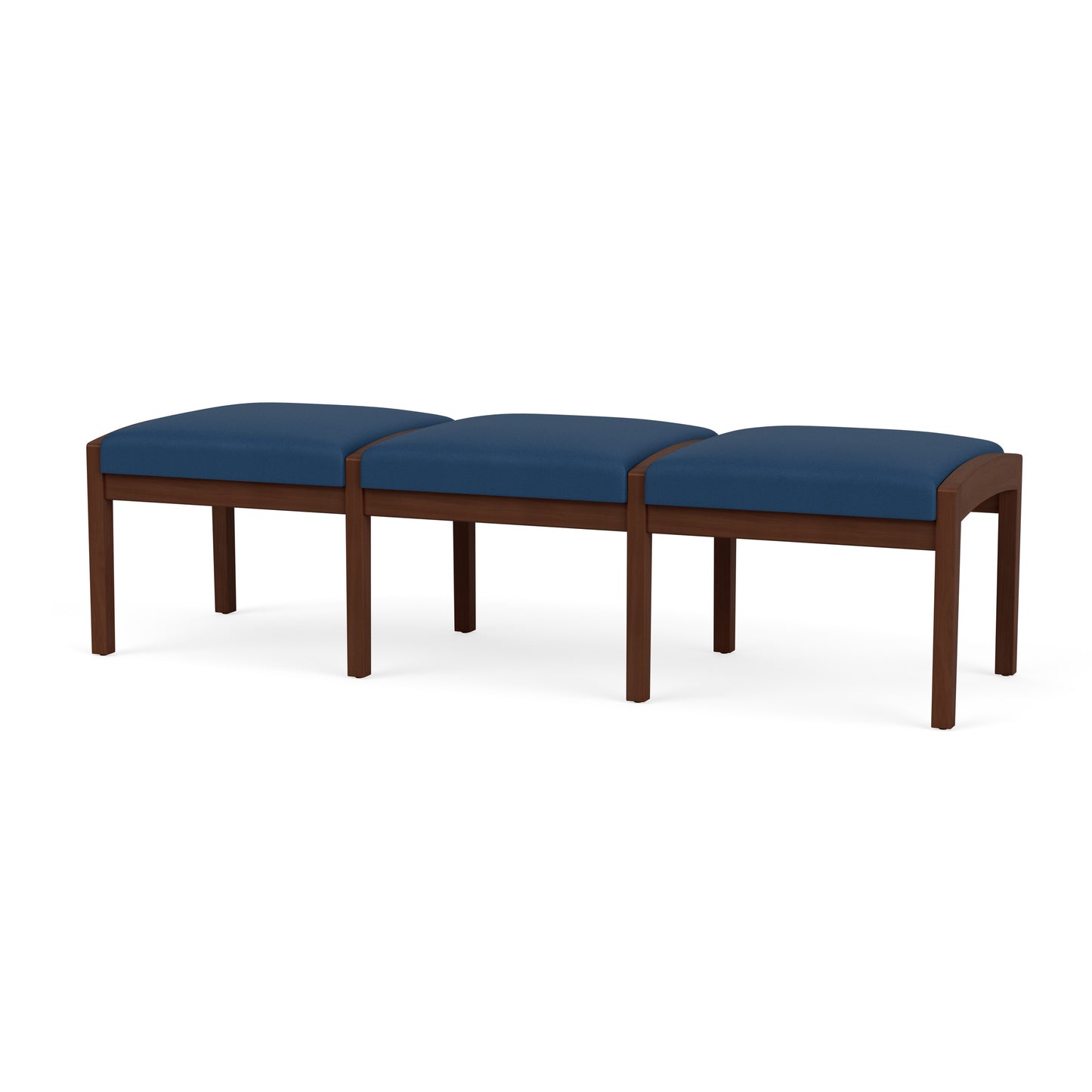 Lenox Wood Waiting Reception 3 Seat Bench Wood Frame