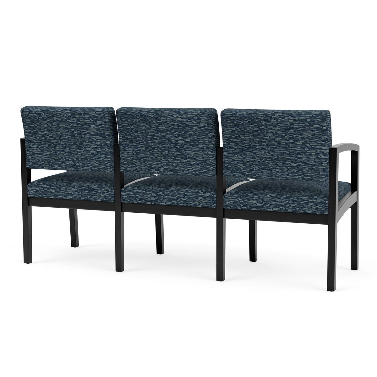 Lenox Wood Waiting Reception 3 Seat Tandem Seating Wood Frame No Center Arms