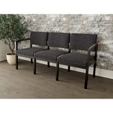Lenox Wood Waiting Reception 3 Seat Tandem Seating Wood Frame No Center Arms