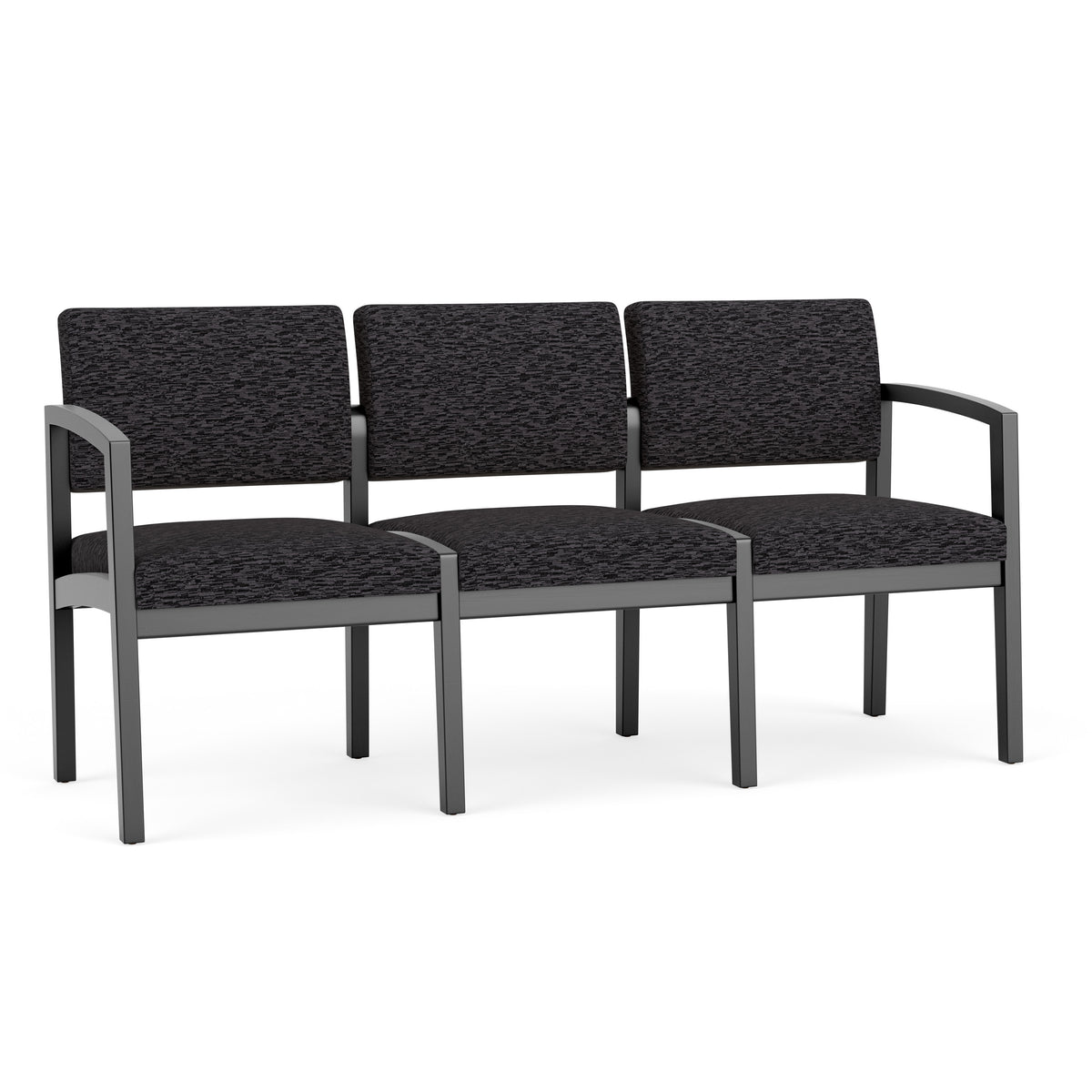 Lenox Wood Waiting Reception 3 Seat Tandem Seating Wood Frame No Center Arms