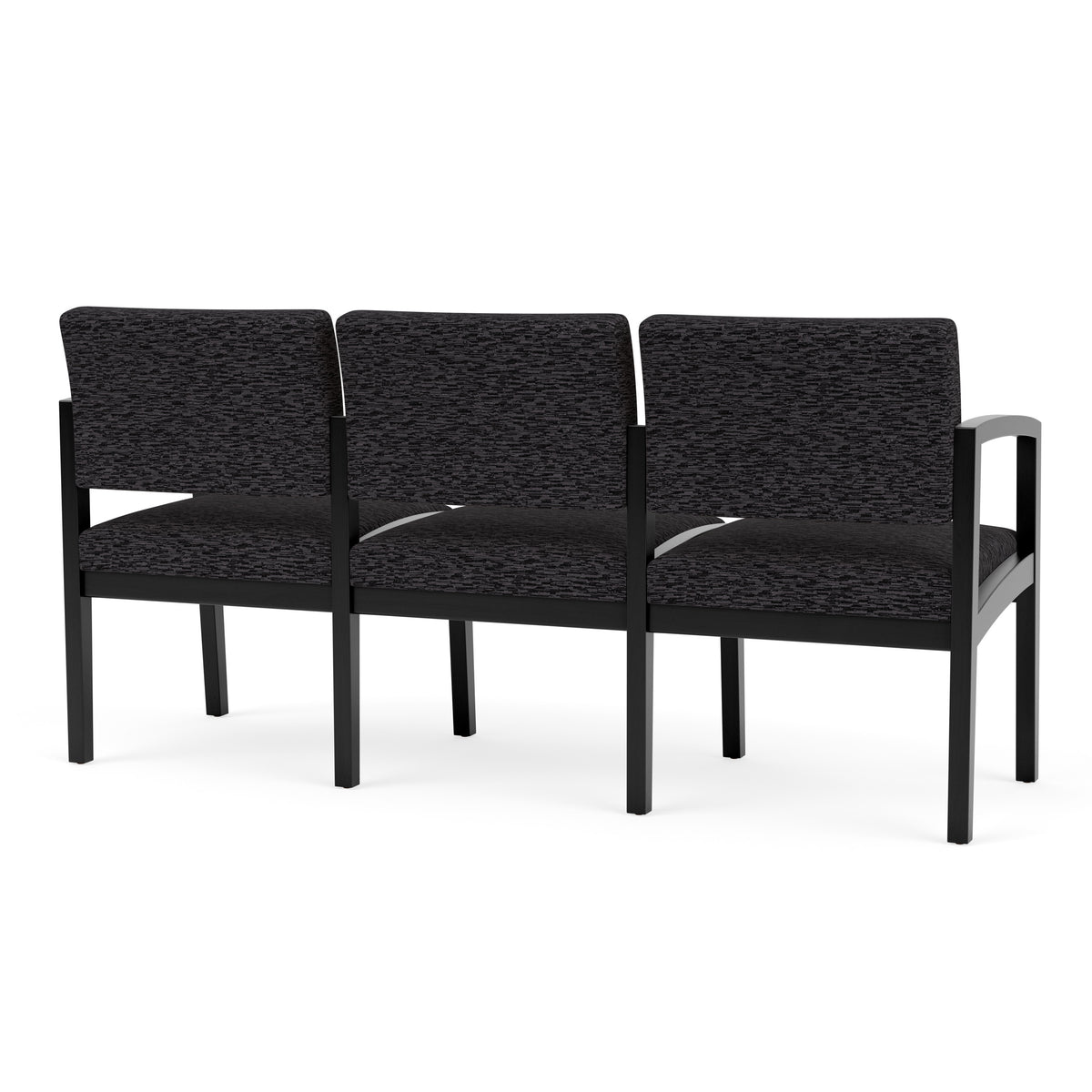 Lenox Wood Waiting Reception 3 Seat Tandem Seating Wood Frame No Center Arms