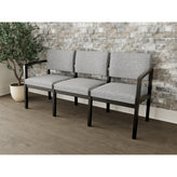 Lenox Wood Waiting Reception 3 Seat Tandem Seating Wood Frame No Center Arms