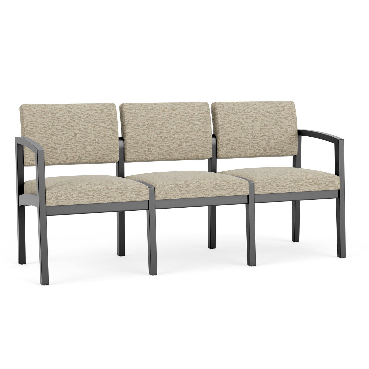 Lenox Wood Waiting Reception 3 Seat Tandem Seating Wood Frame No Center Arms