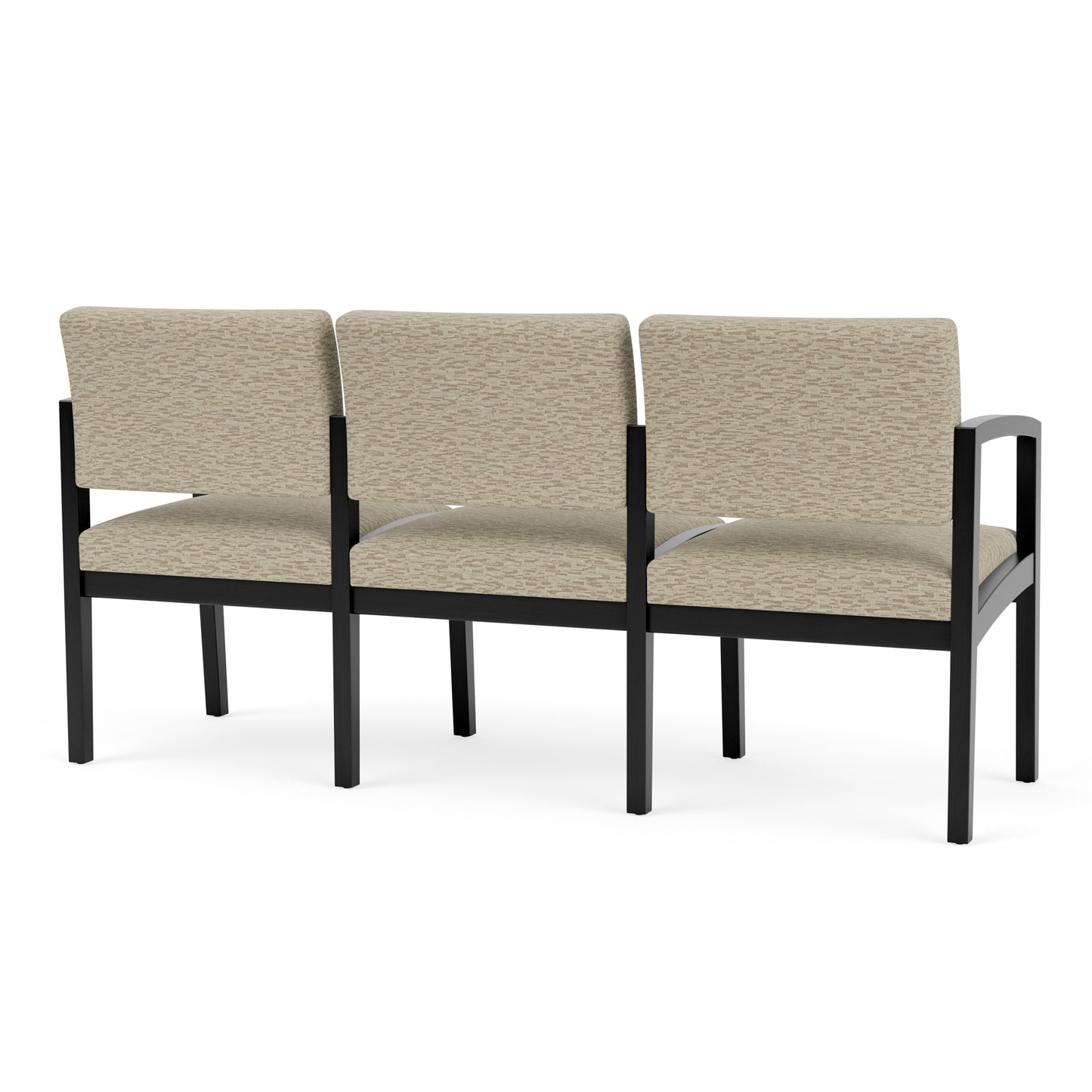 Lenox Wood Waiting Reception 3 Seat Tandem Seating Wood Frame No Center Arms