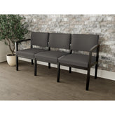Lenox Wood Waiting Reception 3 Seat Tandem Seating Wood Frame No Center Arms