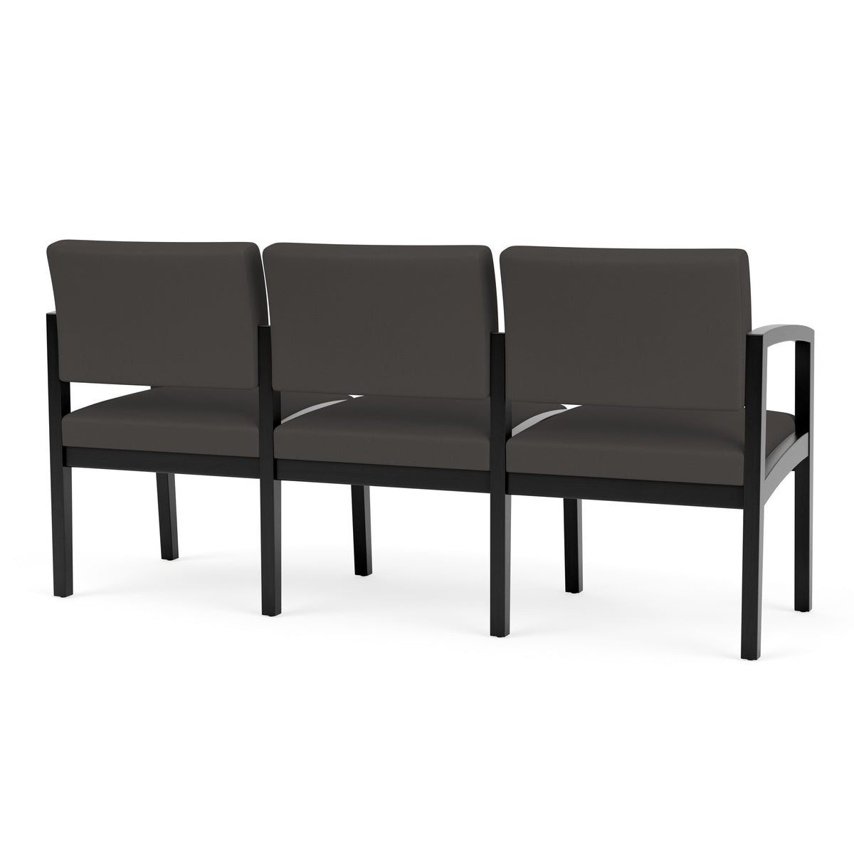 Lenox Wood Waiting Reception 3 Seat Tandem Seating Wood Frame No Center Arms