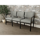 Lenox Wood Waiting Reception 3 Seat Tandem Seating Wood Frame No Center Arms