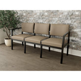 Lenox Wood Waiting Reception 3 Seat Tandem Seating Wood Frame No Center Arms