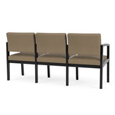 Lenox Wood Waiting Reception 3 Seat Tandem Seating Wood Frame No Center Arms