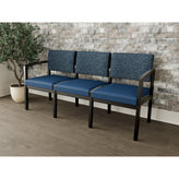 Lenox Wood Waiting Reception 3 Seat Tandem Seating Wood Frame No Center Arms